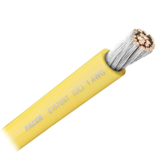 Pacer Yellow 1 AWG Battery Cable - Sold By The Foot [WUL1YL-FT] - Essenbay Marine