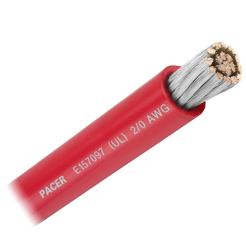 Pacer Red 2/0 AWG Battery Cable - Sold By The Foot [WUL2/0RD-FT] - Essenbay Marine