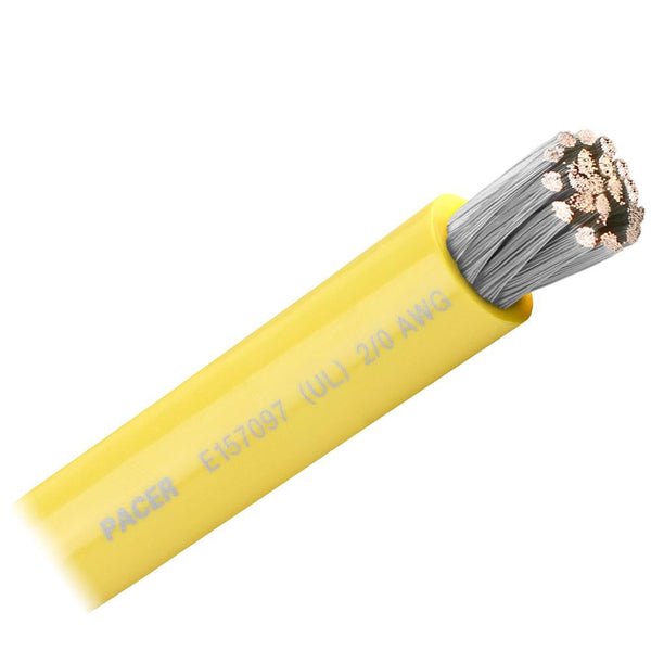 Pacer Yellow 2/0 AWG Battery Cable - Sold By The Foot [WUL2/0YL-FT] - Essenbay Marine