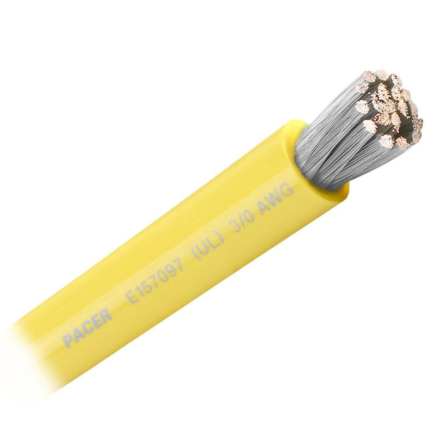 Pacer Yellow 3/0 AWG Battery Cable - Sold By The Foot [WUL3/0YL-FT] - Essenbay Marine