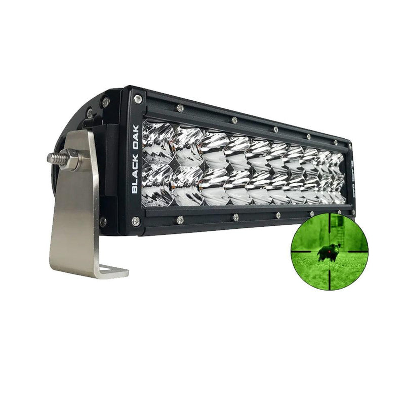 Black Oak Pro Series Double Row Combo Infrared 10" 850nm Light Bar - Black [10IR-850] - Essenbay Marine