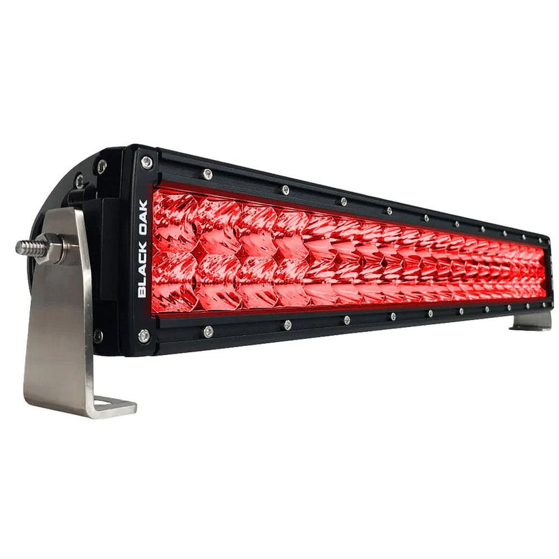 Black Oak Curved Double Row Combo Red Predator Hunting 20" Light Bar - Black [20CR-D3OS] - Essenbay Marine