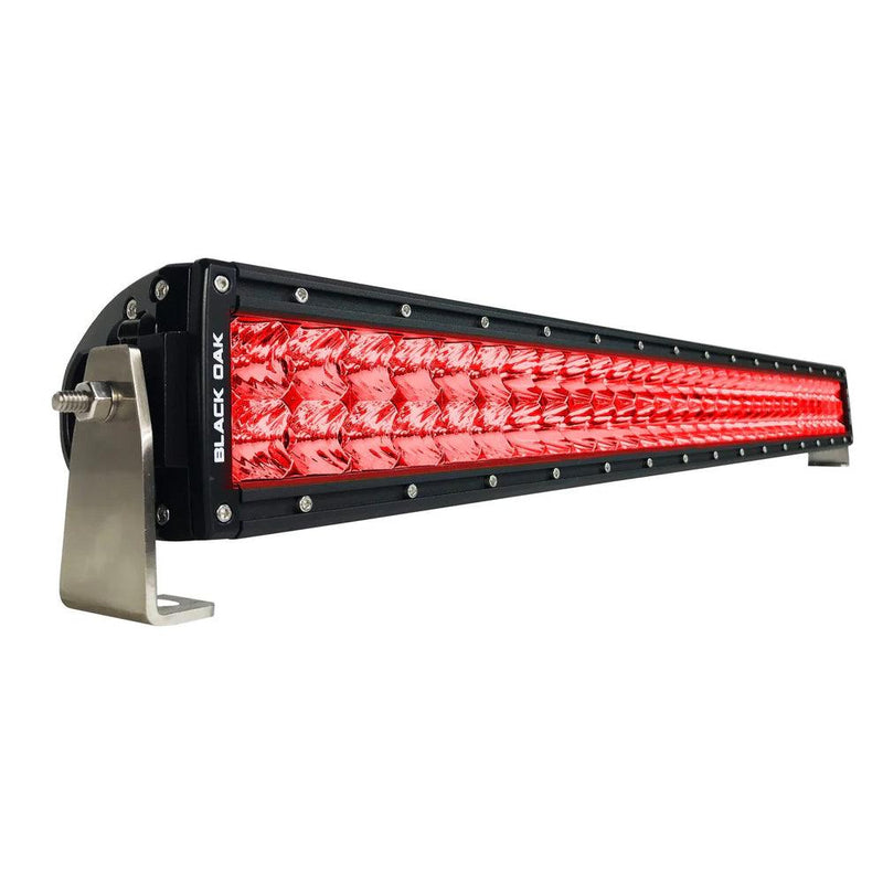 Black Oak Curved Double Row Combo Red Predator Hunting 30" Light Bar - Black [30CR-D3OS] - Essenbay Marine