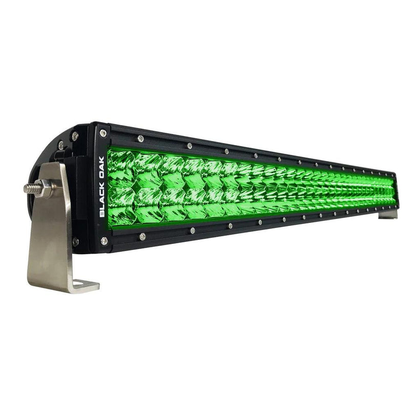 Black Oak Curved Double Row Combo Green Hog Hunting 30" Light Bar - Black [30CG-D3OS] - Essenbay Marine