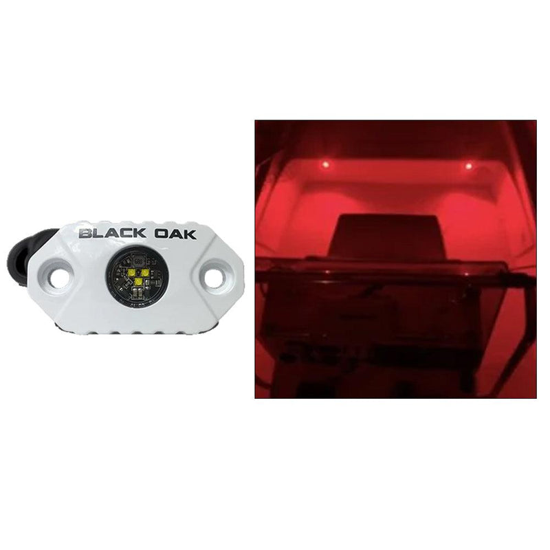 Black Oak Rock Accent Light - Red - White Housing [MAL-R] - Essenbay Marine