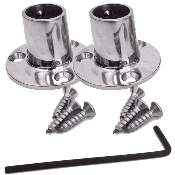 NavPod Feet Pair Kit  Stainless Steel Feet for 1 Diameter Tubing (Circular Base) [SS100-CIR-KIT] - Essenbay Marine