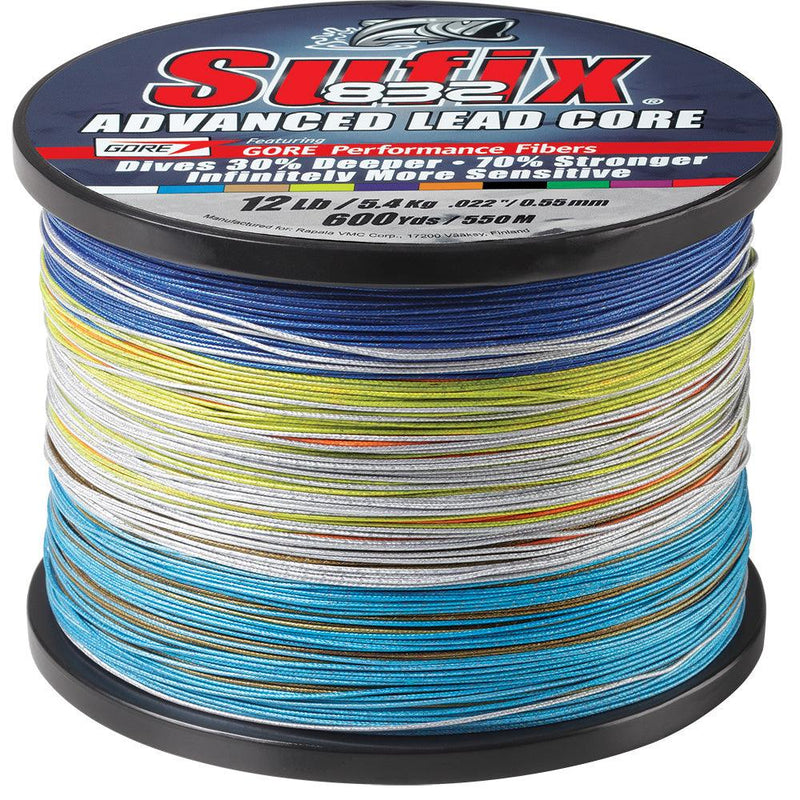 Sufix 832 Advanced Lead Core - 12lb - 10-Color Metered - 600 yds [658-312MC] - Essenbay Marine