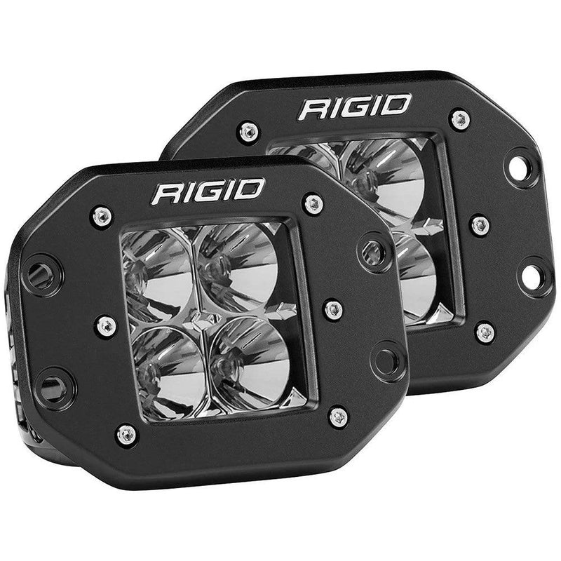 RIGID Industries D-Series PRO Flood Flush Mount Black Light - Pair [212113] - Essenbay Marine