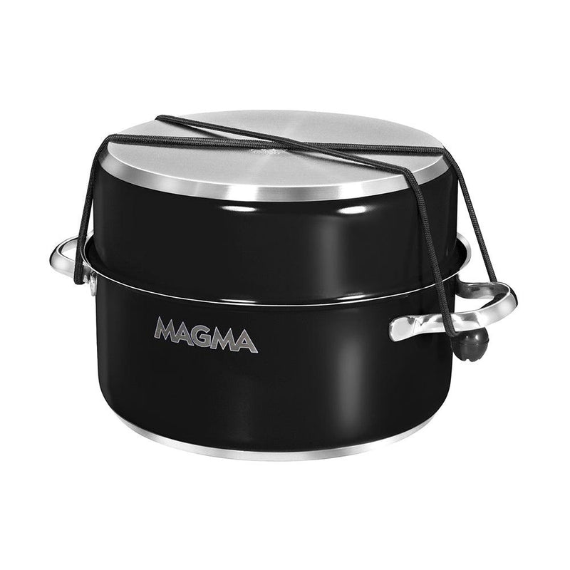 Magma Nestable 10 Piece Induction Non-Stick Enamel Finish Cookware Set - Jet Black [A10-366-JB-2-IN] - Essenbay Marine