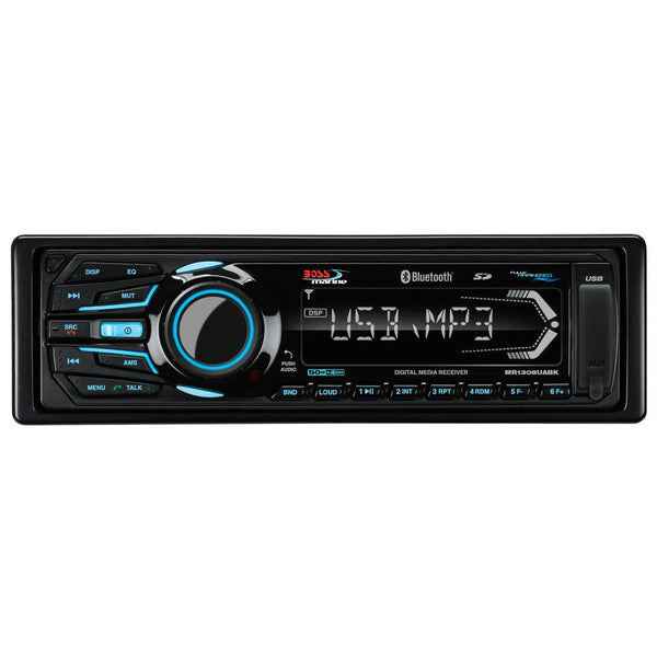 Boss Audio MR1308UABK Bluetooth - Fully Marinized MP3-Compatible Digital Media Receiver w/USB  SD Memory Card Ports  Aux Input [MR1308UABK] - Essenbay Marine