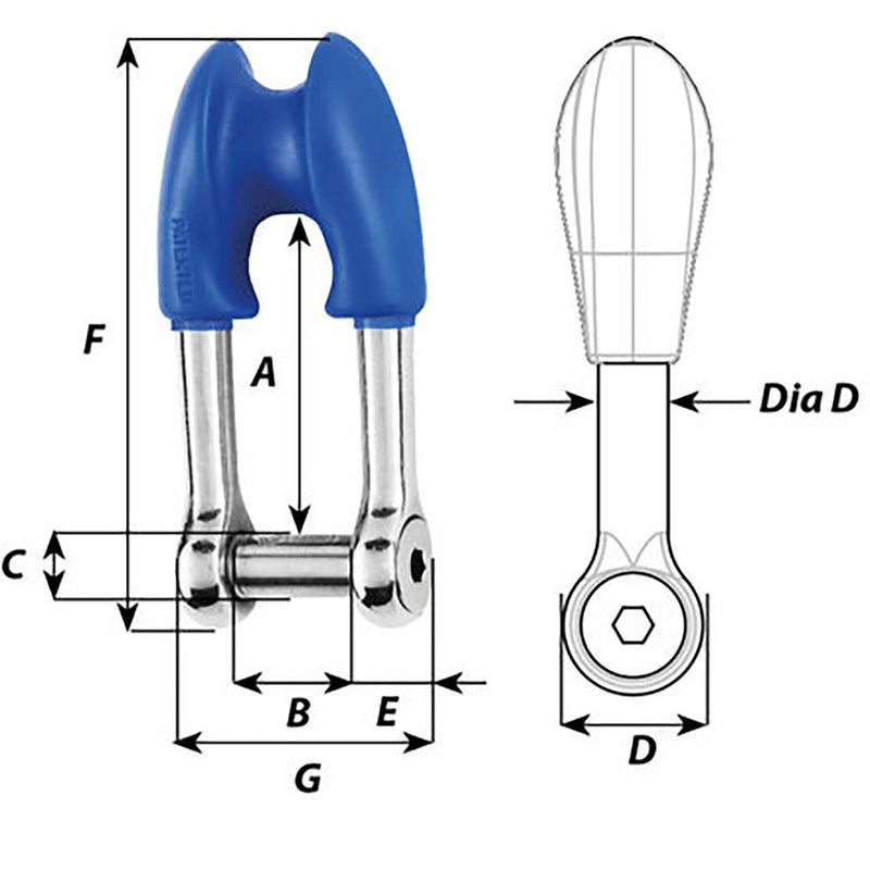 Wichard Thimble Shackle Allen Head Pin - 10mm Diameter - 13/32" [01395] - Essenbay Marine