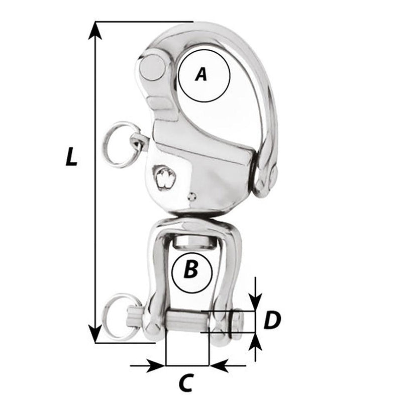 Wichard HR Snap Shackle With Clevis Pin Swivel - 120mm Length - 4-23/32" [02478] - Essenbay Marine