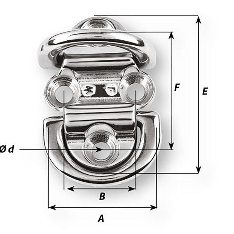 Wichard Double Folding Pad Eye - 10mm Diameter - 25/64" [06566] - Essenbay Marine