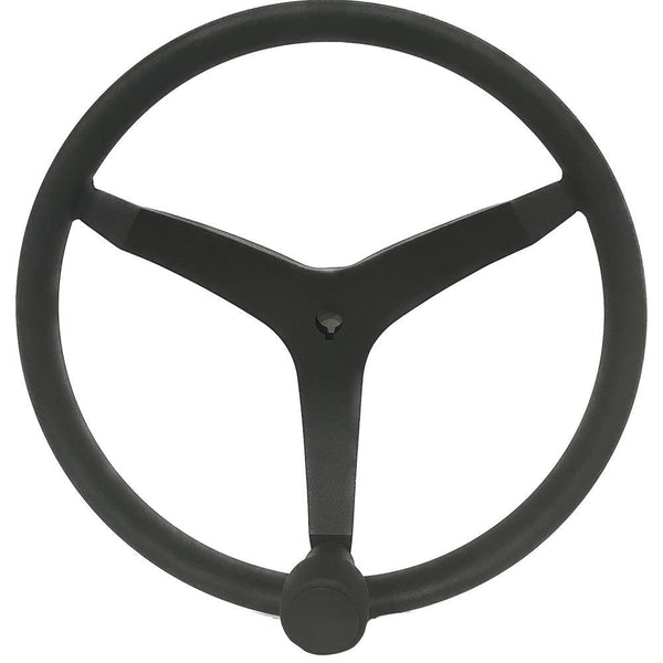 Uflex - V46 - 13.5" Stainless Steel Steering Wheel w/Speed Knob - Black [V46B] - Essenbay Marine