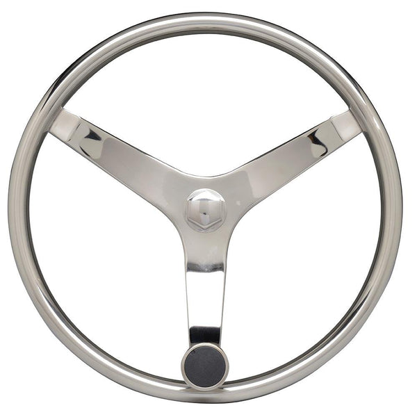 Uflex - V46 - 13.5" Stainless Steel Steering Wheel w/Speed Knob [V46] - Essenbay Marine