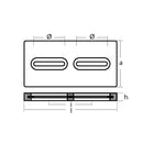 Tecnoseal Rectangular Zinc Plate Anode w/Inserts - 12" x 6" x 1" [TEC-DIVERSD] - Essenbay Marine