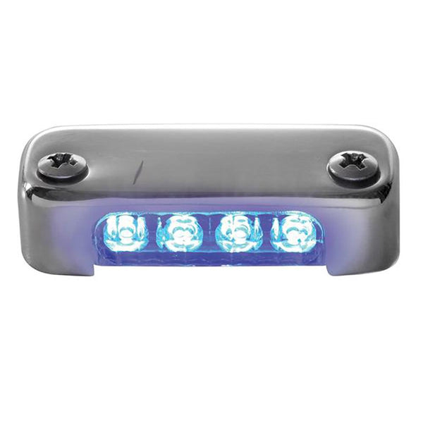 Attwood Blue LED Micro Light w/Stainless Steel Bezel  Vertical Mount [6350B7] - Essenbay Marine