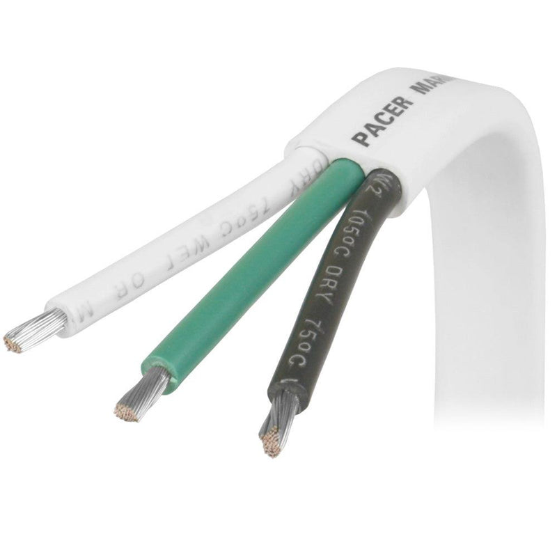 Pacer 6/3 AWG Triplex Cable - Black/Green/White - Sold By The Foot [W6/3-FT] - Essenbay Marine