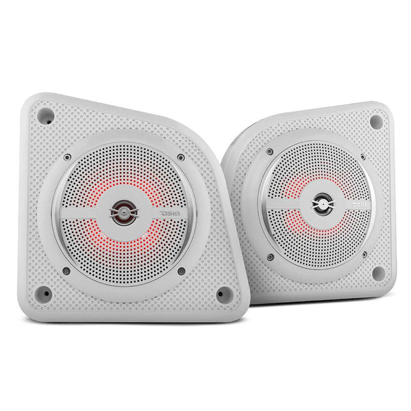 DS18 Universal Shallow Enclosure w/100W Marine Speaker - White [EN6SLIM/WH] - Essenbay Marine