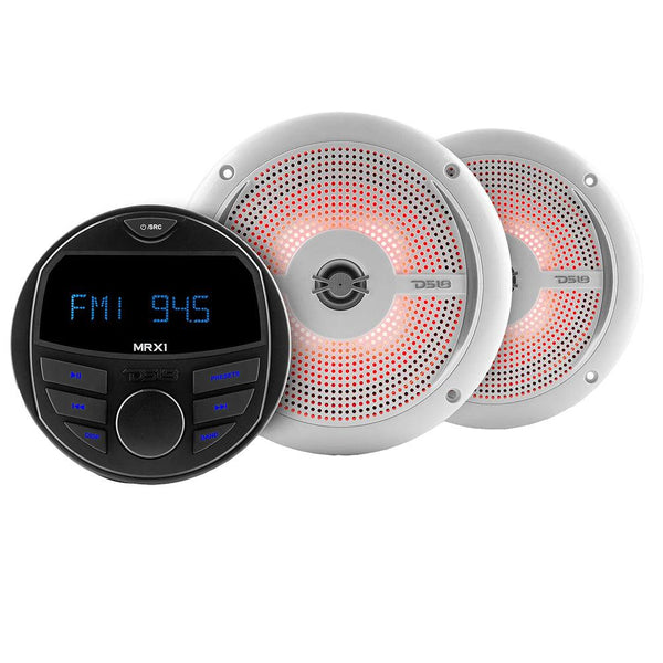 DS18 HYDRO Marine Package w/MRX1 Head Unit  NXL-6SL/WH Speakers - White [MRX16SL/WH] - Essenbay Marine