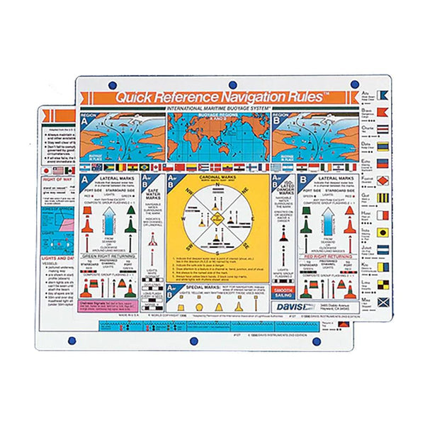 Davis Quick Reference International Navigation Rules Card [127] - Essenbay Marine