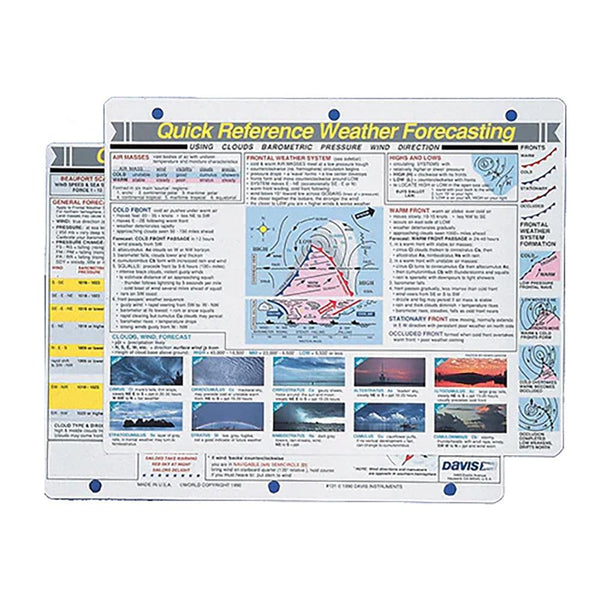 Davis Quick Reference Weather Forecasting Card [131] - Essenbay Marine