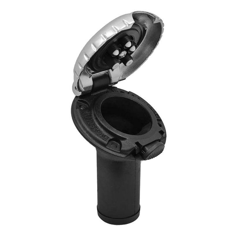 Attwood Deck Fill f/Carbon Canister System - Angled Body  Scalloped Chrome Cap [99DFCCAZ1S] - Essenbay Marine
