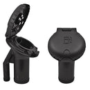 Attwood Deck Fill f/Pressure Relief Systems - Angled Body  Scalloped Black Plastic Cap [99DFPVAB1S] - Essenbay Marine