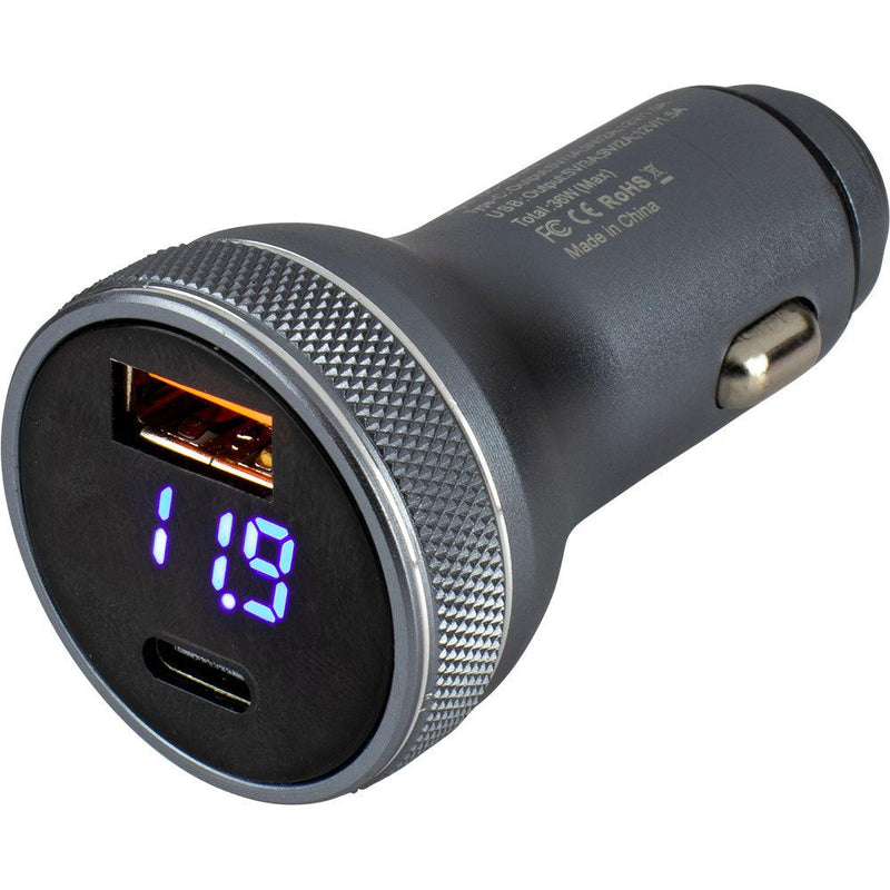 Sea-Dog Round USB  USB-C Power Plug w/Voltmeter [426514-1] - Essenbay Marine