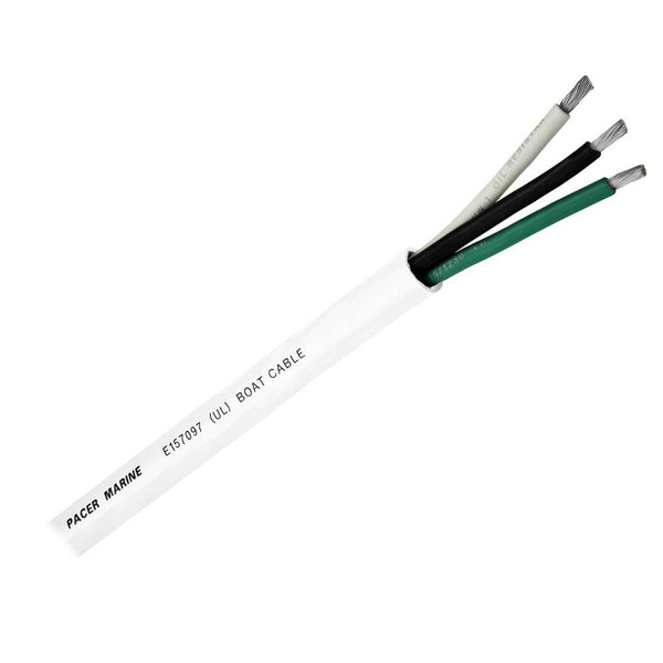 Pacer Round 3 Conductor Cable - 100 - 16/3 AWG - Black, Green  White [WR16/3-100] - Essenbay Marine