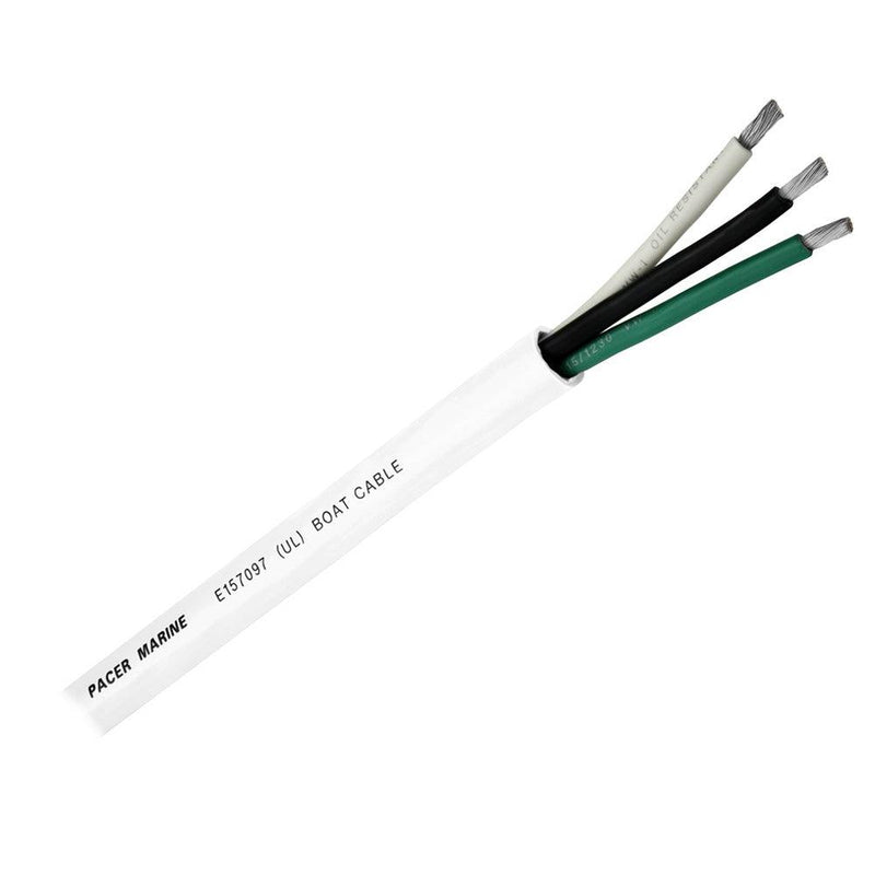 Pacer Round 3 Conductor Cable - 250 - 16/3 AWG - Black, Green  White [WR16/3-250] - Essenbay Marine