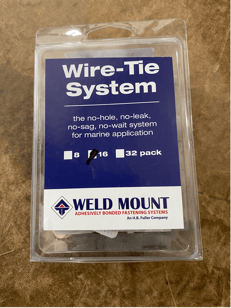 Weld Mount AT-5 Large White Nylon Wire Tie Mount Kit - Qty. 16 - Essenbay Marine