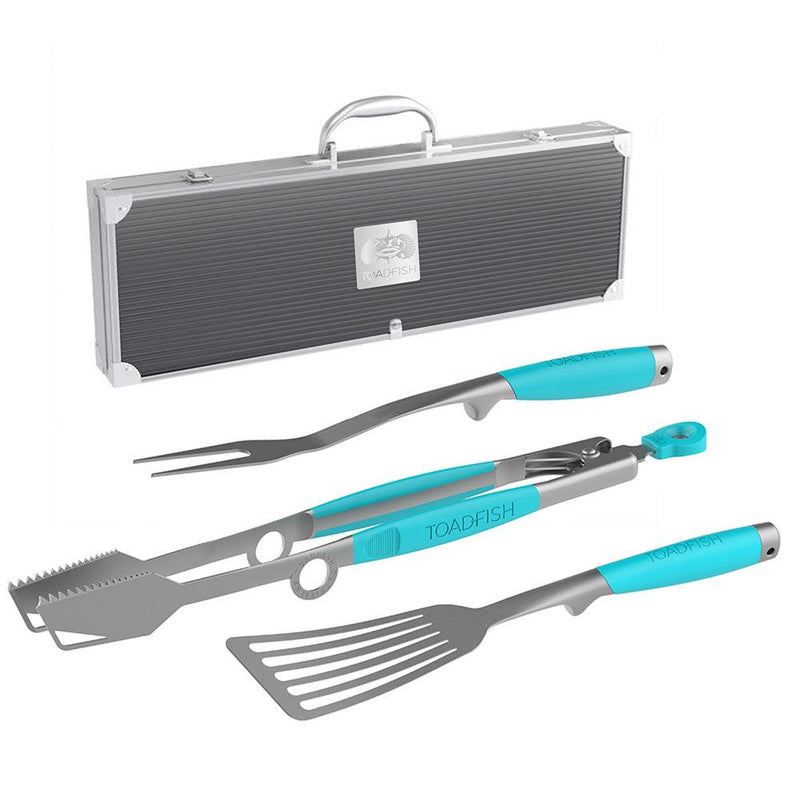 Toadfish Ultimate Grill Set + Case - Tongs, Spatula  Fork [1092] - Essenbay Marine