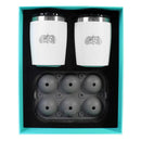 Toadfish Non-Tipping 10oz White Rocks Tumblers w/Ice Ball Tray - 2 Tumblers [1119] - Essenbay Marine