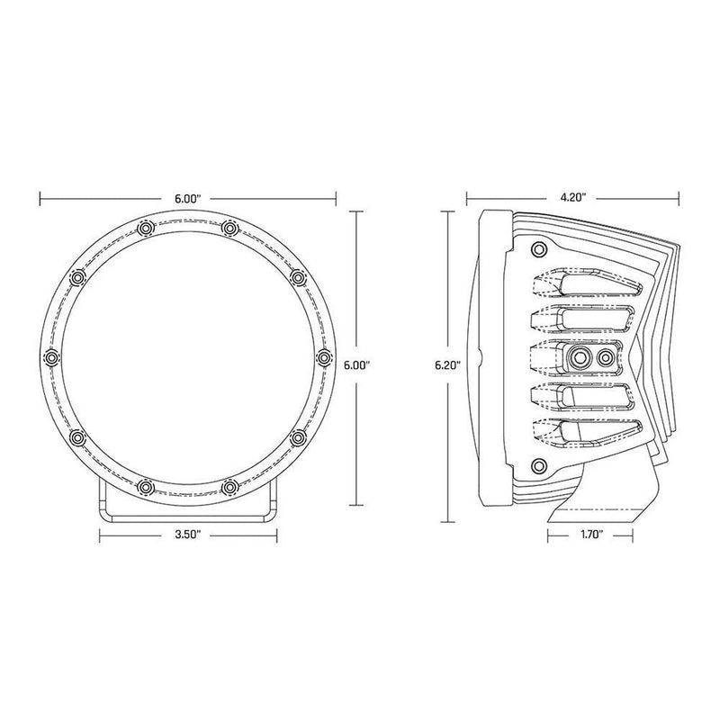 RIGID Industries 360 Series 6" Spot w/Amber Pro Lens - Pair [36210] - Essenbay Marine