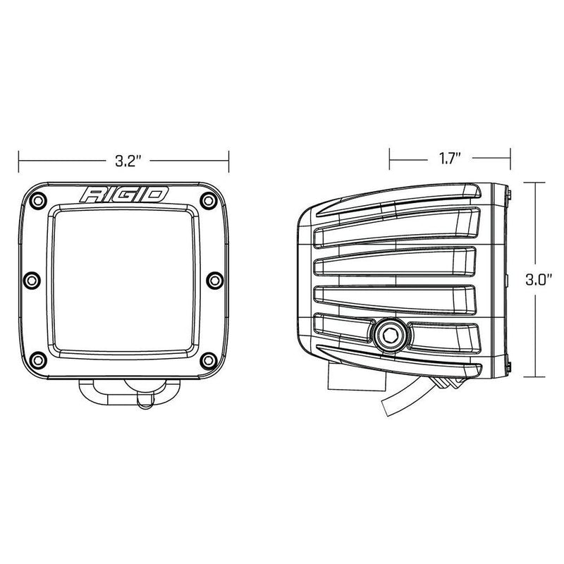 RIGID Industries D-Series Spot w/Amber Pro Lens - Pair [20252] - Essenbay Marine