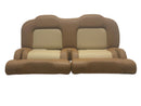 Key West Style Brown & Tan Seat with Flip Up Bolsters - No Leaning Post Cushions Only - Essenbay Marine