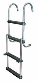 JIF Marine ASC4SS 4 Step Removable Folding Pontoon Ladder 316 Stainless Steel - Essenbay Marine