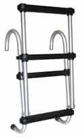 JIF Marine ASC4 4 Step Removable Folding Pontoon Ladder Anodized Aluminum - Essenbay Marine