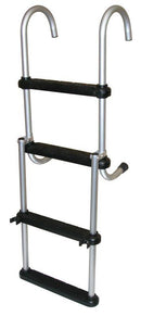 JIF Marine ASC4 4 Step Removable Folding Pontoon Ladder Anodized Aluminum - Essenbay Marine