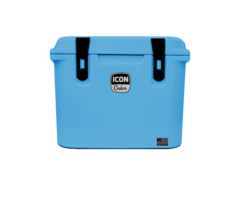 Icon Coolers 32qt. Ice White, Storm Gray, Carolina Blue & Aqua Mist Blue - Essenbay Marine