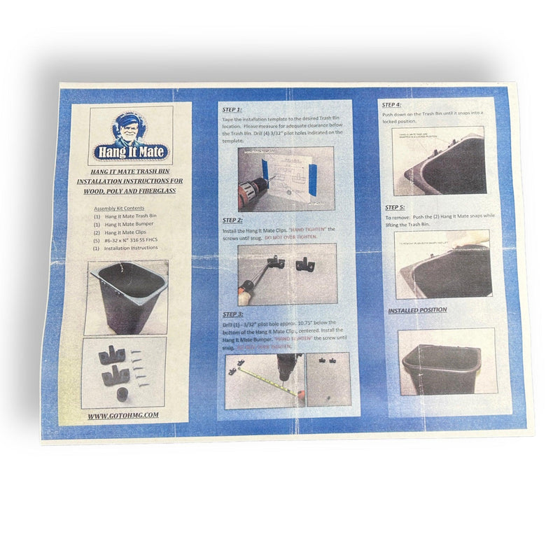 Installation & Hardware Kit for Hang It Mate Hanging Trash Bin, 560-109-KIT - Essenbay Marine