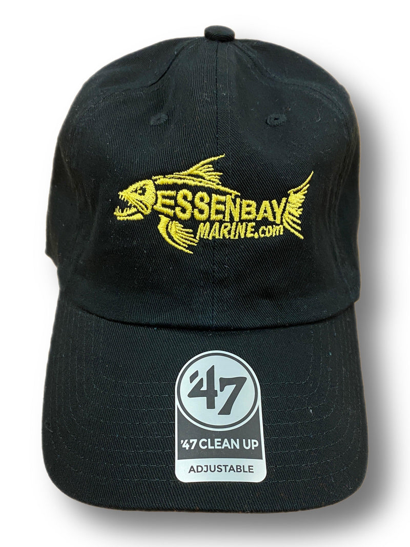 Essenbay Marine '47 Clean Up Adjustable Strap-back Cap Black with Embroidered Gold Fish Logo - Essenbay Marine