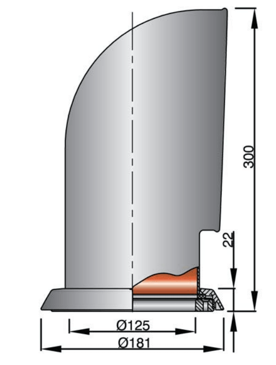 VETUS Cowl Ventilator YOGI, 125 mm, SS 316, White Interior Part YOG316WR - Essenbay Marine
