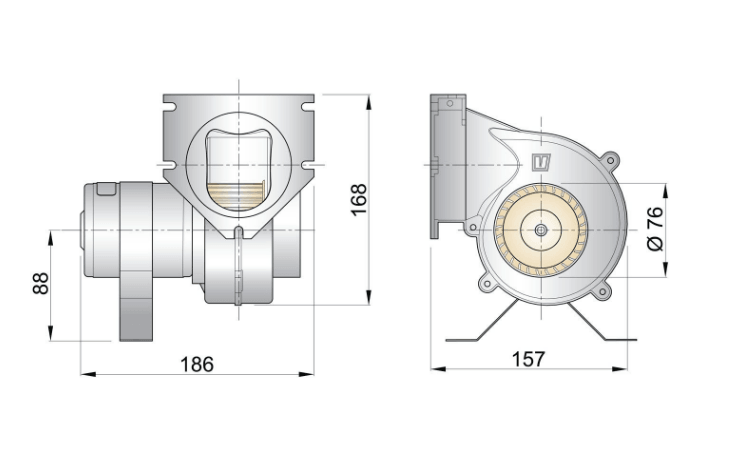 VETUS Extraction Ventilator, 12 & 24 Volt , 8 A, 76 mm - Essenbay Marine