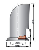 VETUS Cowl Ventilator TOM, 100 mm, SS 316, Red Interior Part TOM316R - Essenbay Marine