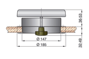 VETUS Mushroom Ventilator DARTAGN1, AISI 316, incl. Plastic Trim Ring Part DARTAGN1 - Essenbay Marine