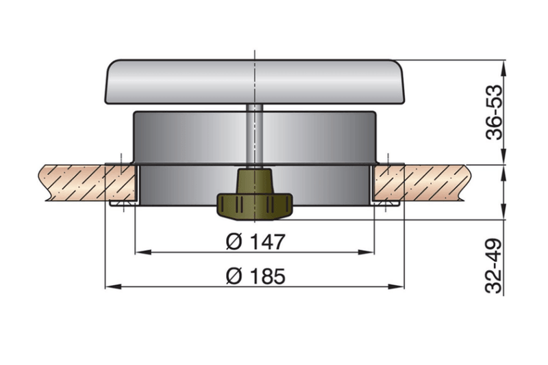 VETUS Mushroom Ventilator DARTAGN1, AISI 316, incl. Plastic Trim Ring Part DARTAGN1 - Essenbay Marine