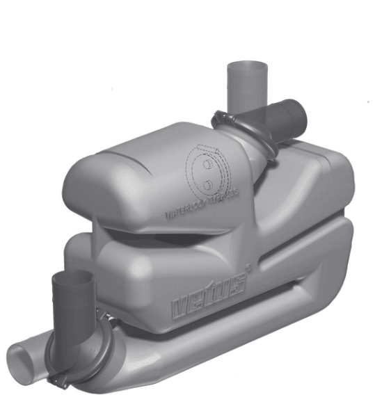 VETUS Waterlock for Long Exhaust Systems, Type LSG, 60mm, 75mm, 90mm - Essenbay Marine