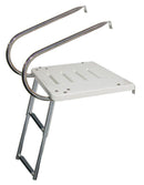 JIf Marine EKT2 Transom Platform Two Step Ladder & Two Stainless Steel Arms Bottom  Mount - Essenbay Marine